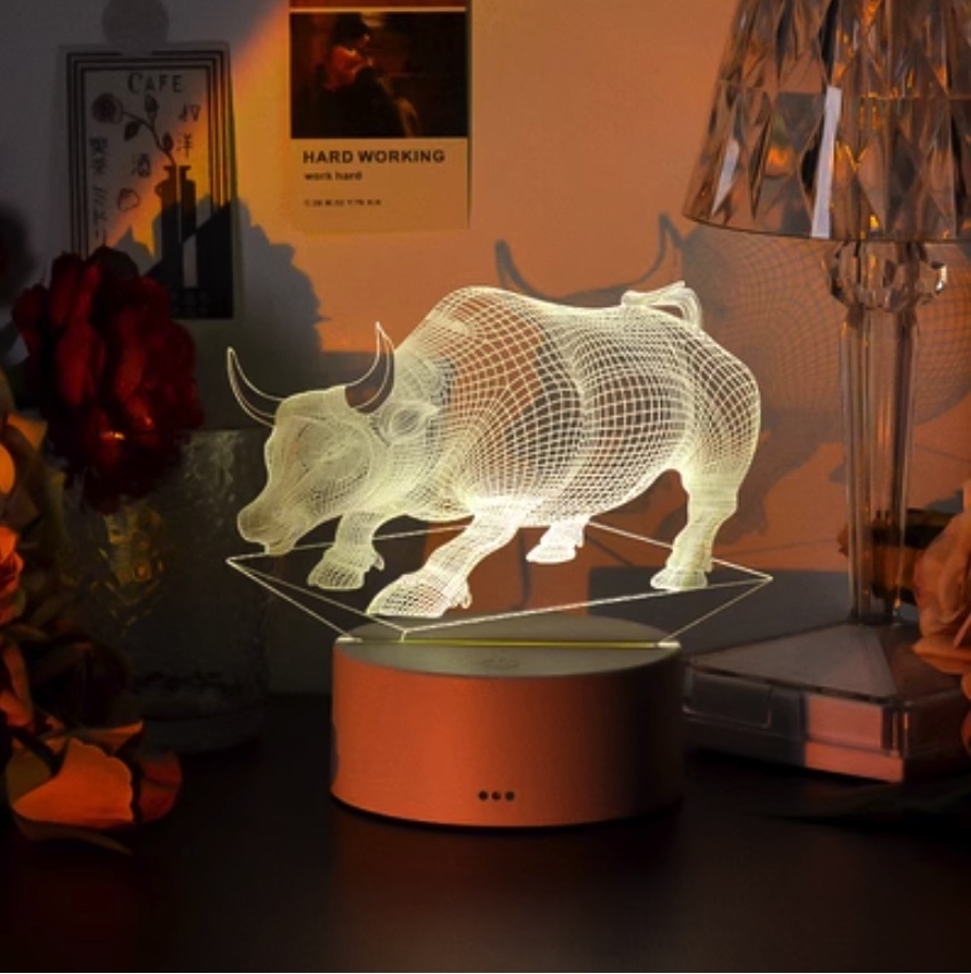 Popular 3D night light bedroom atmosphere ([High-end charging model lights up for 8 hours] Funiu)