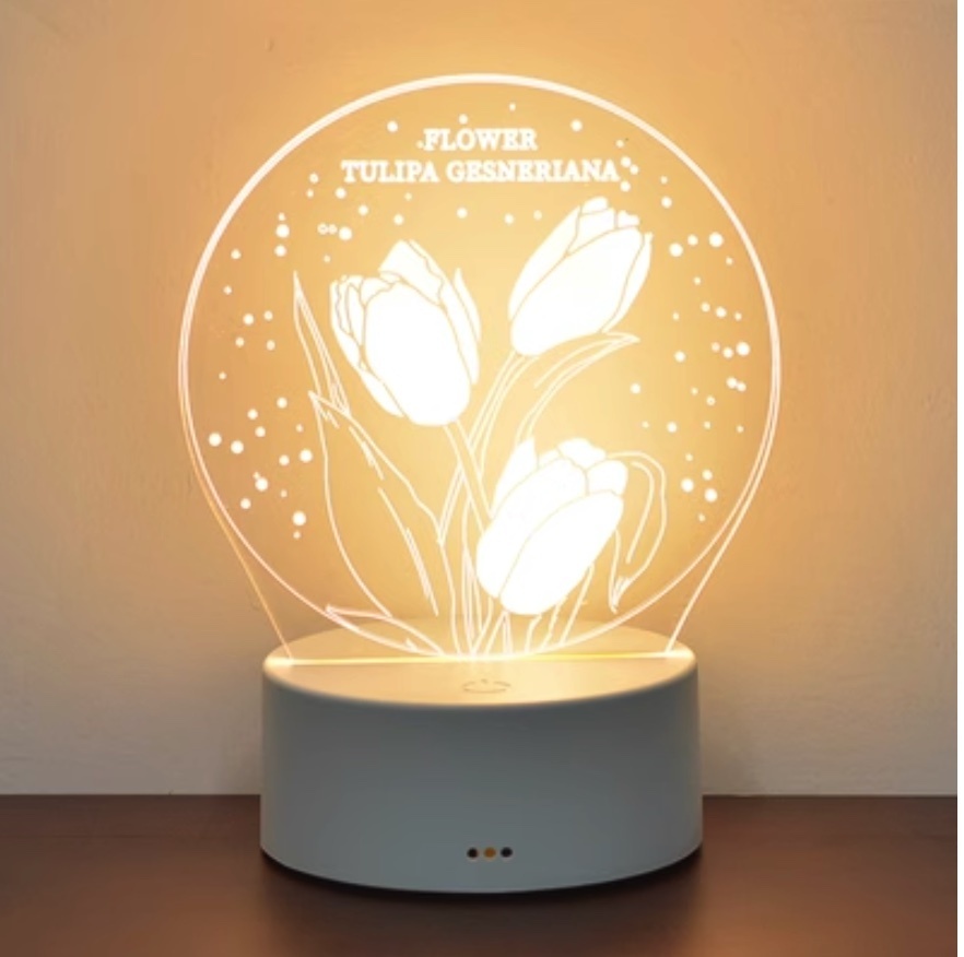 The popular Tulip night light ([High-end charging model + 8 hours of light] Tulip No. 1)