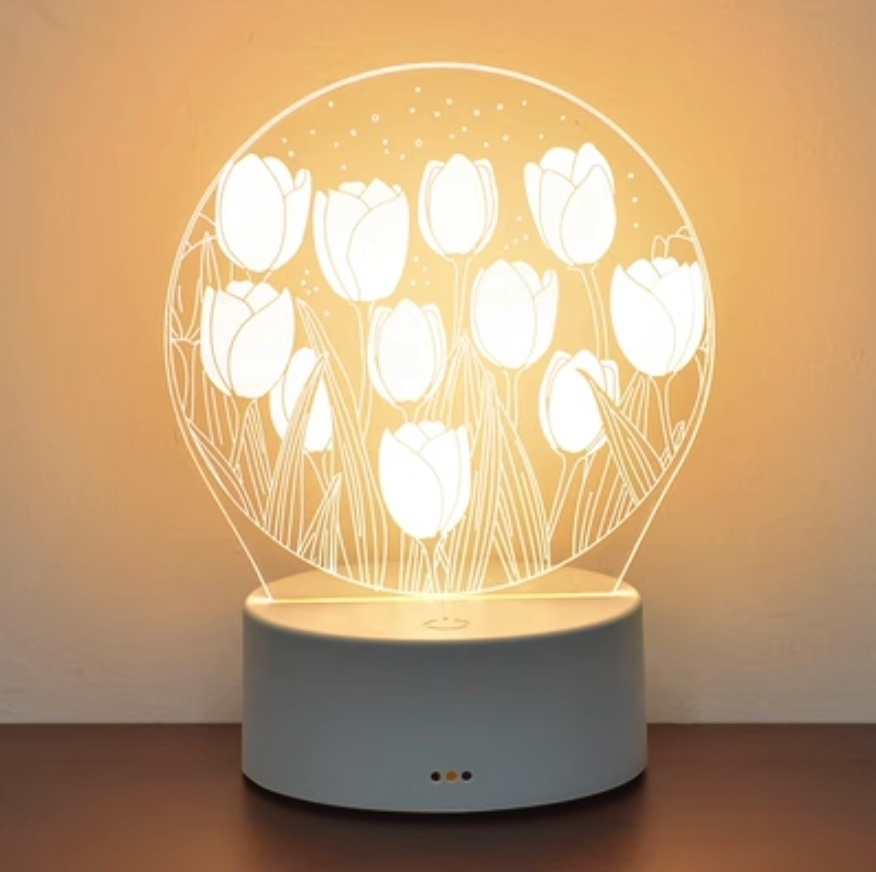 The popular Tulip night light ([High-end charging model + 8 hours of light] Tulip No. 2)