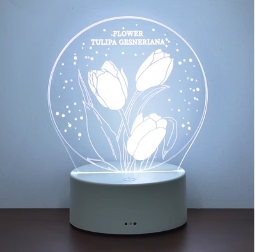 Popular tulip night light ([rechargeable model + three colors + USB plug] Tulip No. 1)