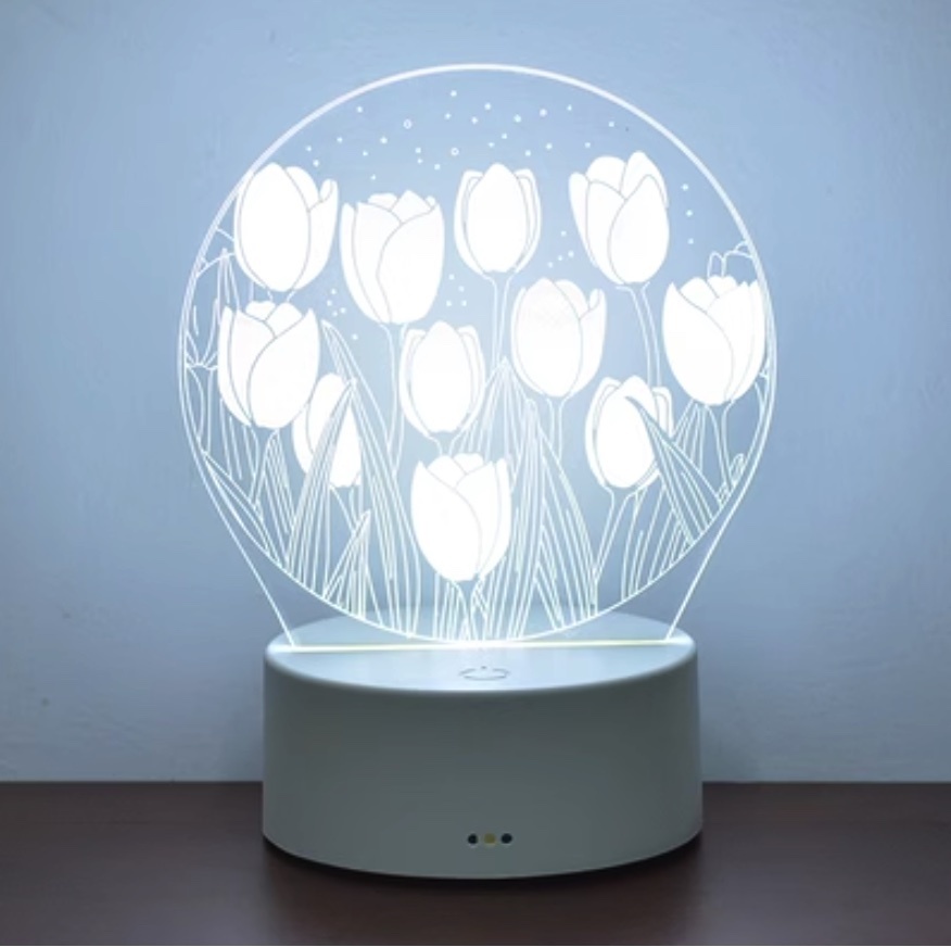 Popular tulip night light ([rechargeable model + three colors + USB plug] Tulip No. 2)