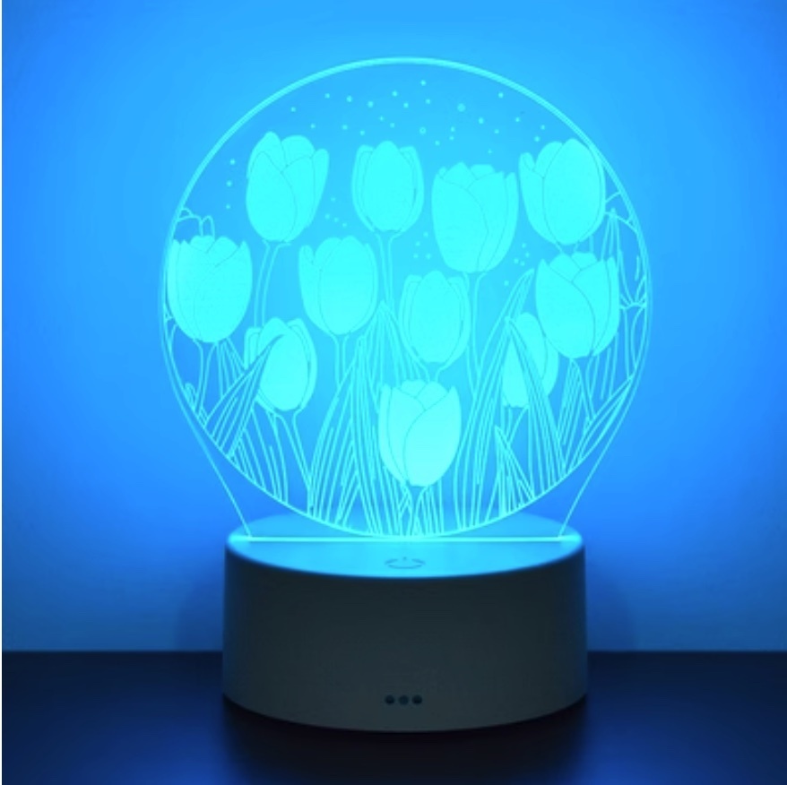 Popular tulip night light ([battery model + seven colors + USB plug] Tulip No. 2)