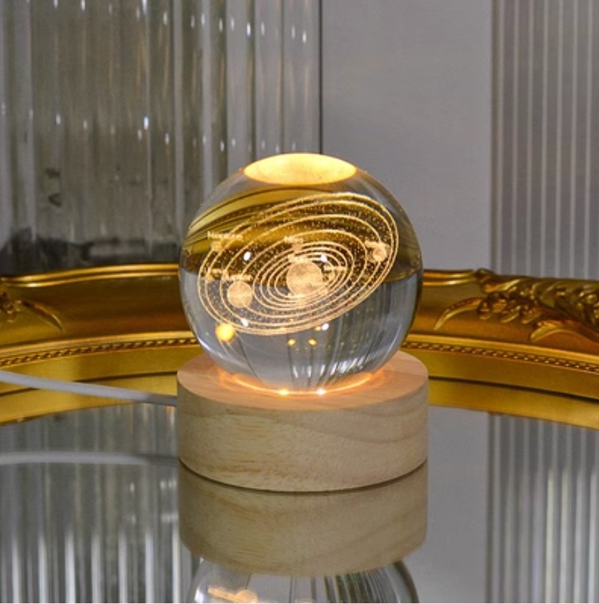 Popular creative crystal ball night light ([USB plug-in + warm yellow light] planet)