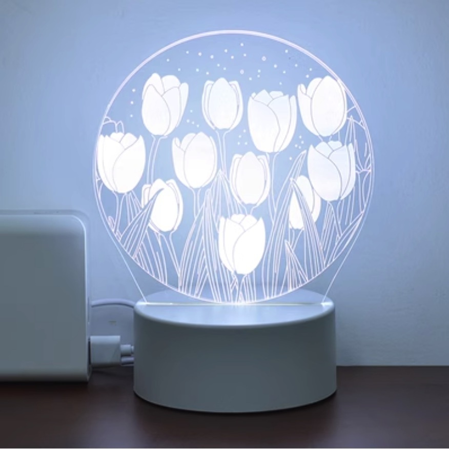 Popular tulip night light ([USB plug-in model + three colors] Tulip No. 2)