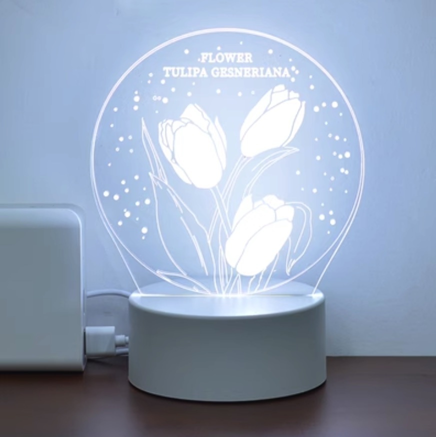 Popular tulip night light ([USB plug-in model + three colors] Tulip No. 1)