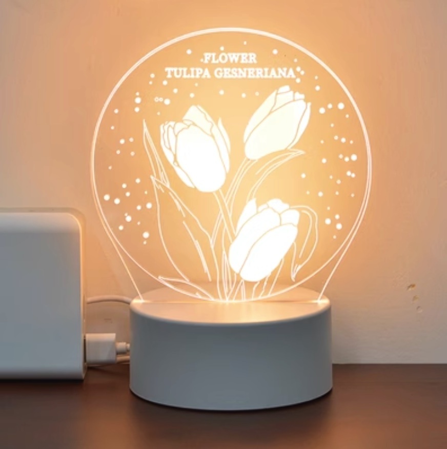 Popular tulip night light ([USB plug-in type + single color] Tulip No. 1)
