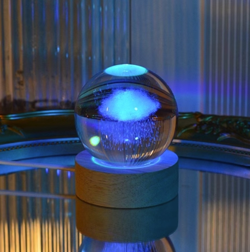 Popular creative crystal ball night light ([remote control + 16 colors + USB plug-in] Nimbus)
