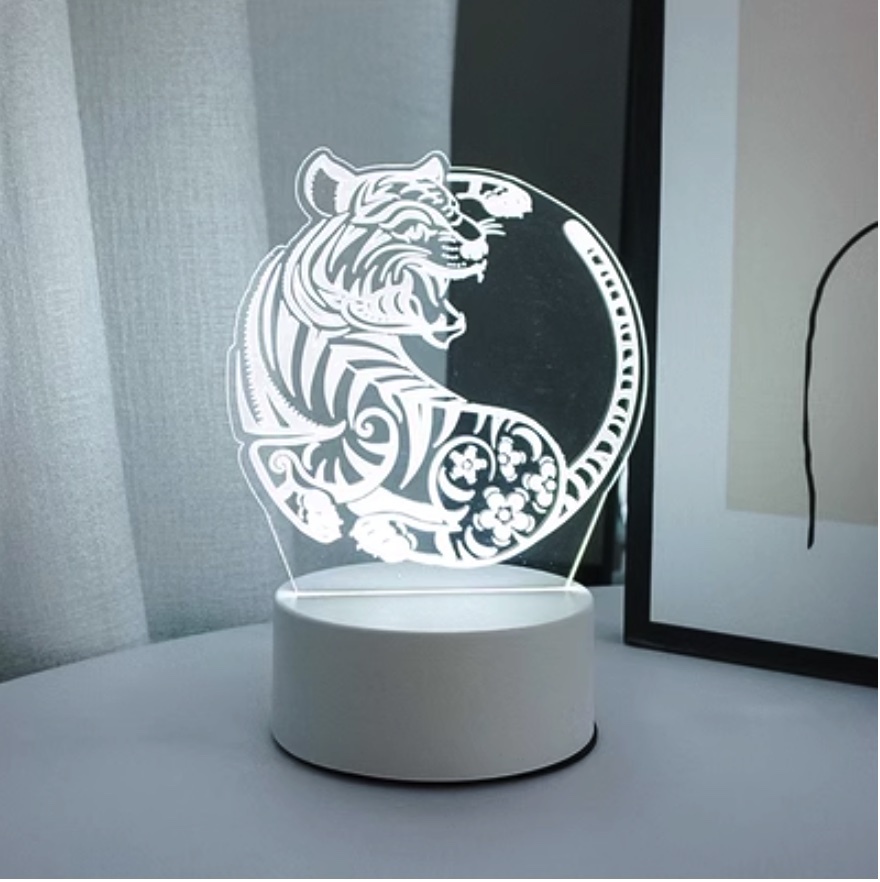 Hot-selling tiger night light creativity ([battery model + seven colors + USB plug-in] Tiger Luck No. 1)