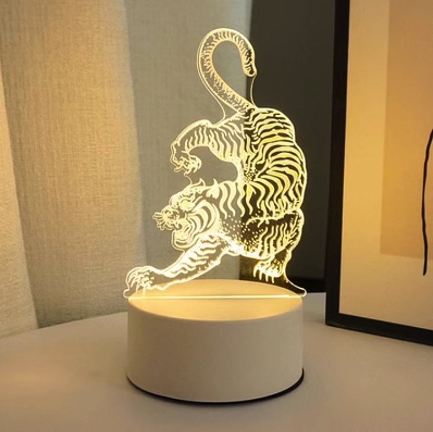 Popular Tiger Night Light Creation ([USB Plug Monochrome] Tiger Luck No. 2)