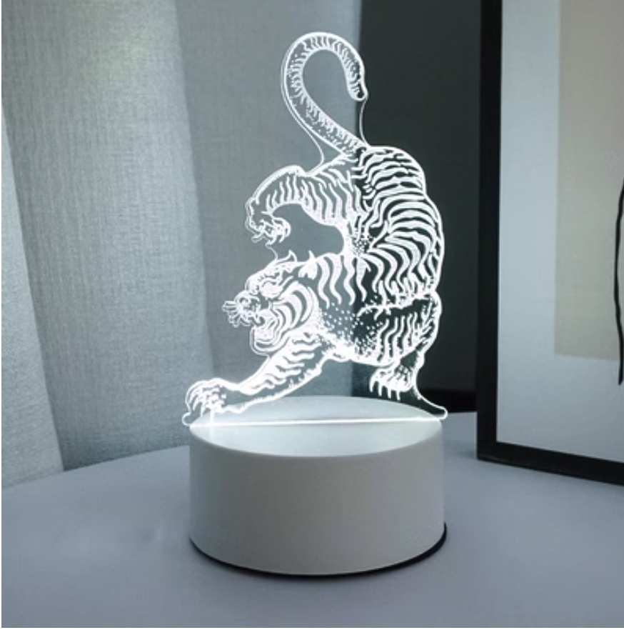 Hot-selling tiger night light creativity ([battery model + seven colors + USB plug-in] Tiger Fortune No. 2)