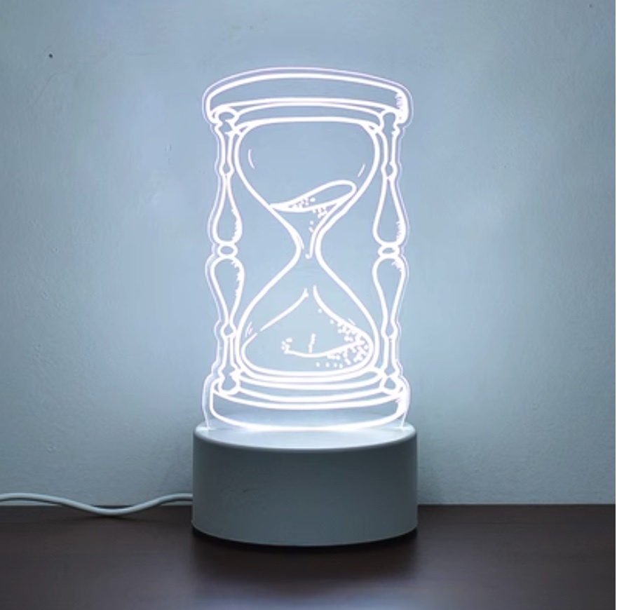 The popular creative hourglass night light is cute ([USB plug-in model + three colors] hourglass)