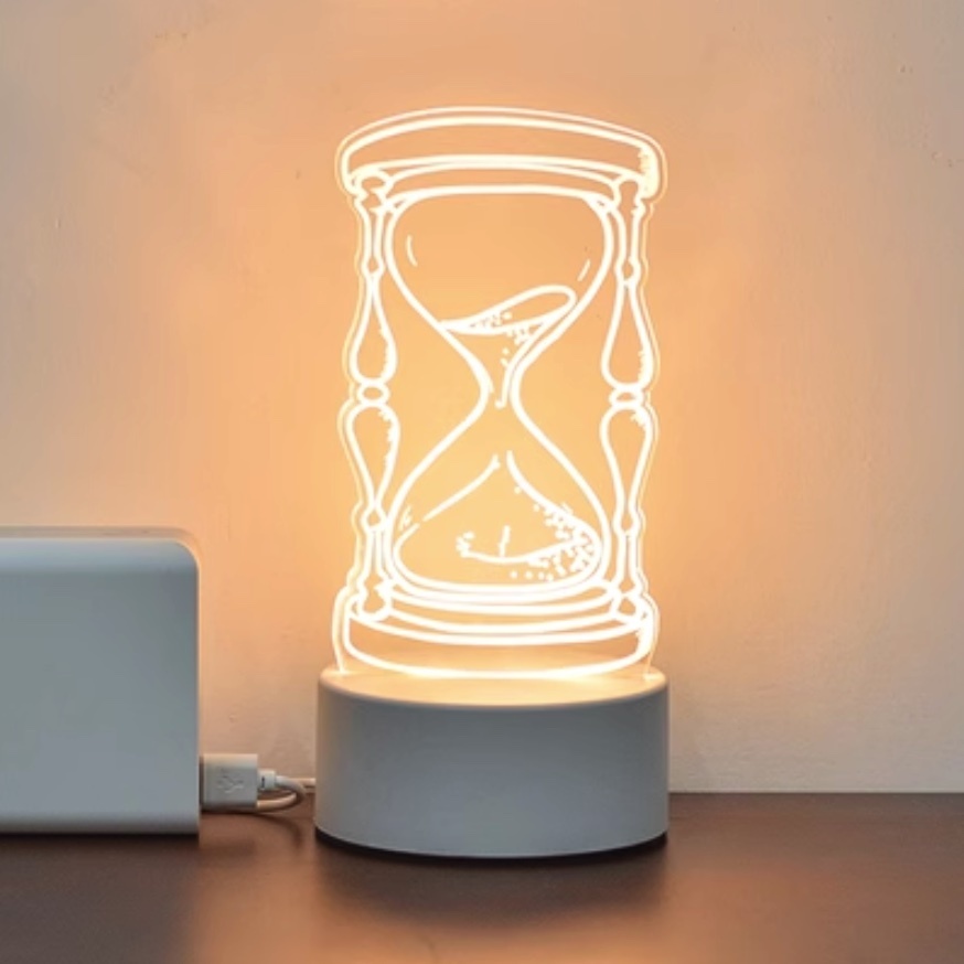 The popular creative hourglass night light is cute ([USB plug-in type + single color] hourglass)