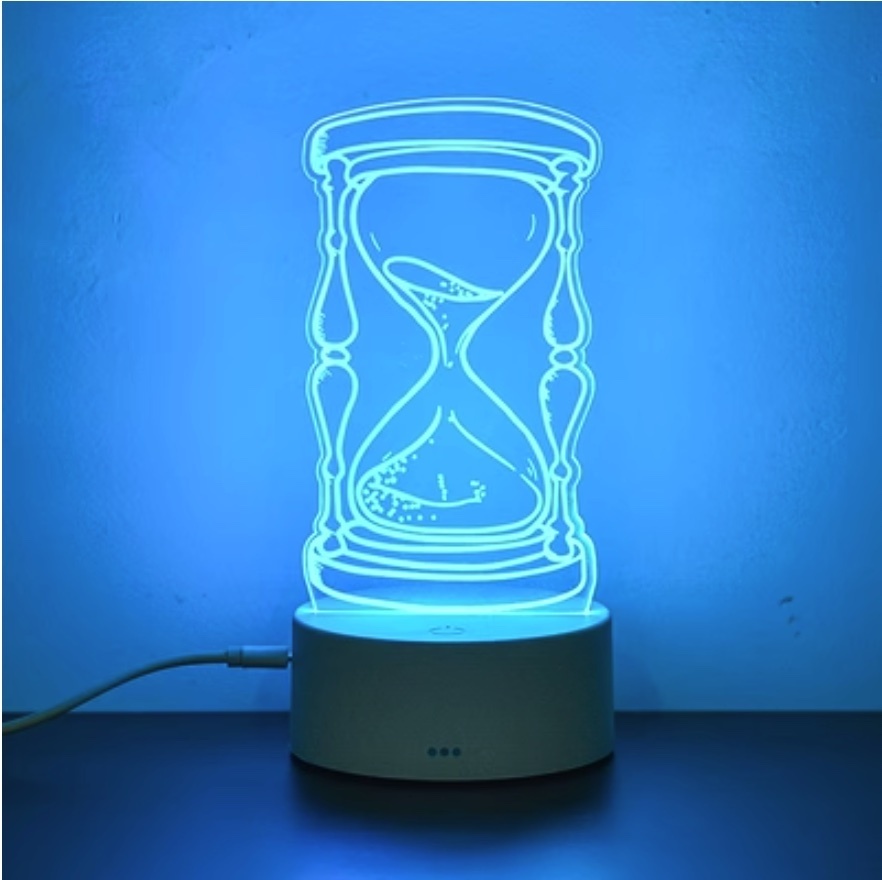 The popular creative hourglass night light is cute ([battery model + seven colors + USB plug-in] hourglass)