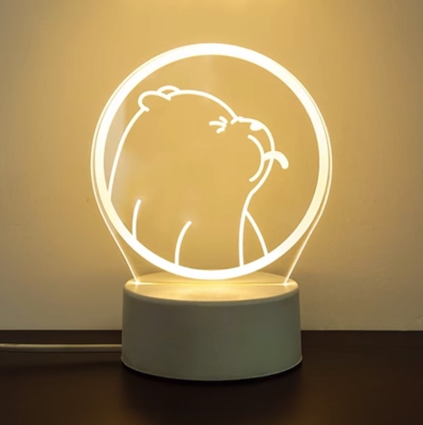 Popular night light creative bedroom decoration atmosphere light ([USB plug monochrome] Naughty Bear)