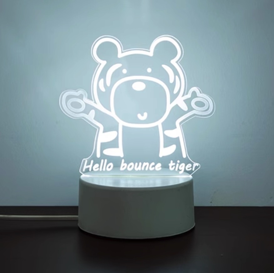 Popular night light creative bedroom decoration atmosphere light ([USB plug + three colors] Tigger)