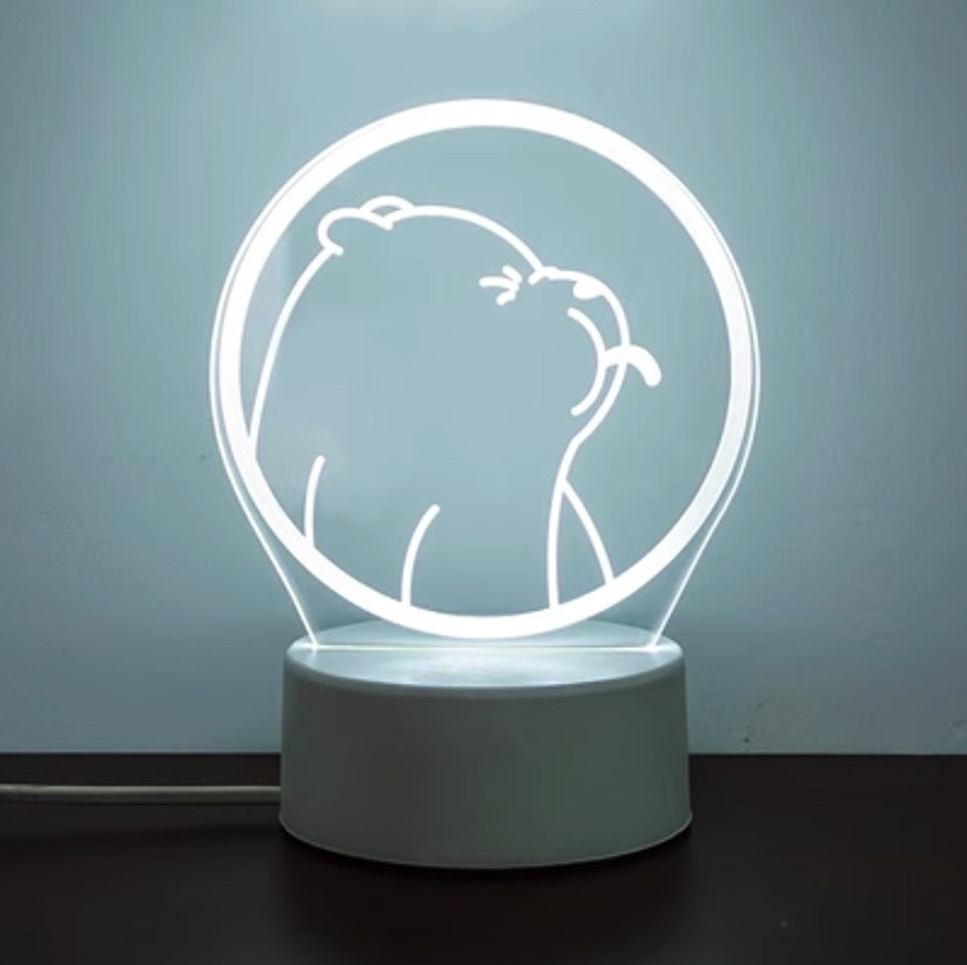 Popular night light creative bedroom decoration atmosphere light ([USB plug + three colors] Naughty Bear)