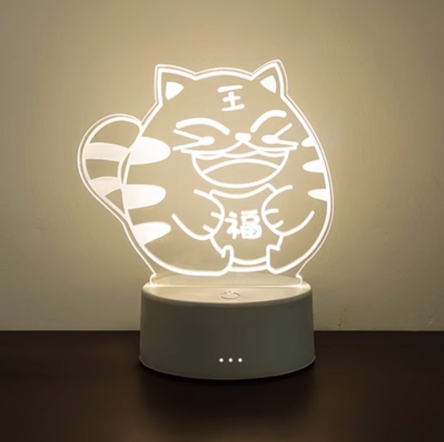 Popular night light creative bedroom decoration atmosphere light ([rechargeable model + three colors + USB plug-in] Huyun No. 4)