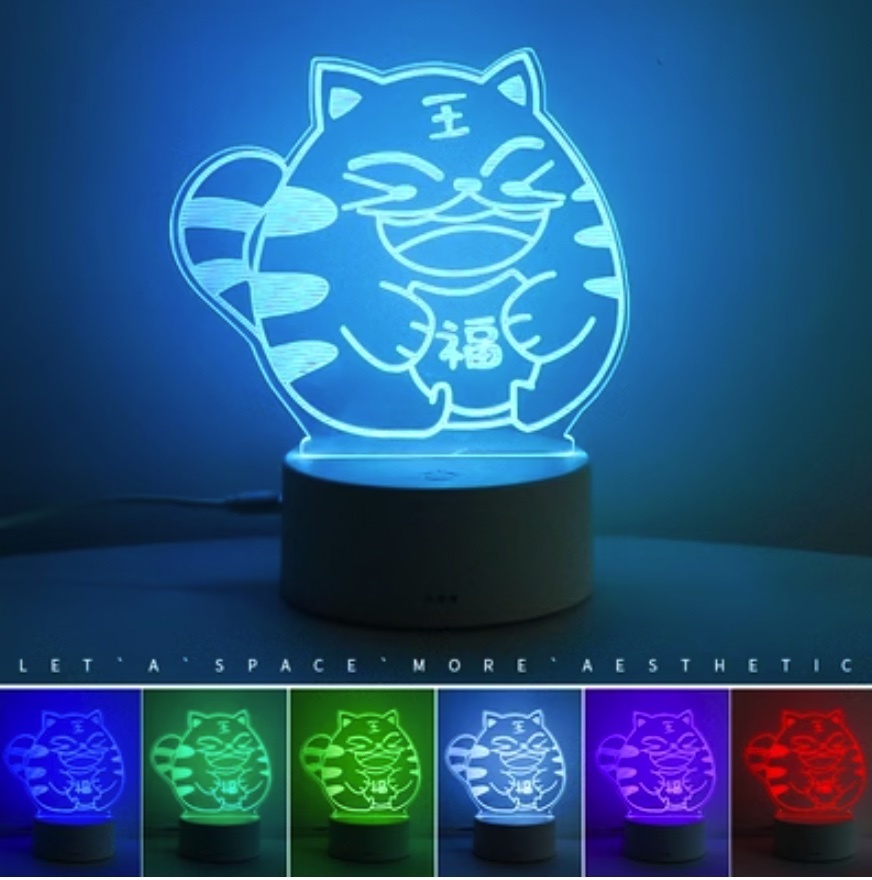Popular night light creative bedroom decoration atmosphere light ([battery model + seven colors + USB plug] Huyun No. 4)