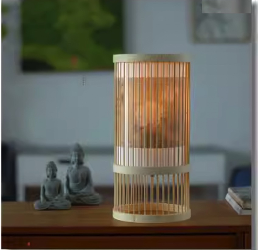 爆款新中式國風竹編檯燈（宋人花鳥|充電款-按鈕開關）