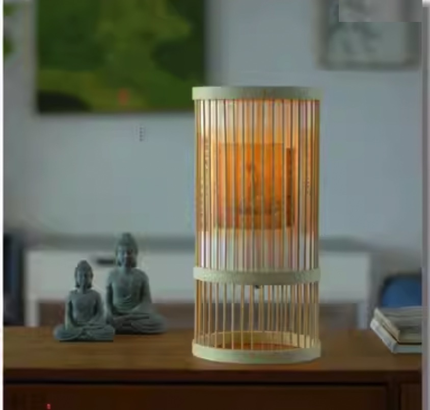 爆款新中式國風竹編檯燈（心經|充電款-按鈕開關）
