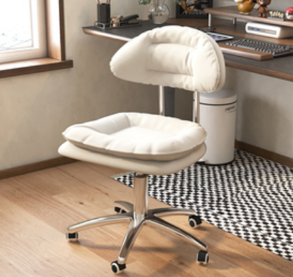 Hot push pulley liftable comfortable office chair (white) (size: 43*39*73-85CM)
