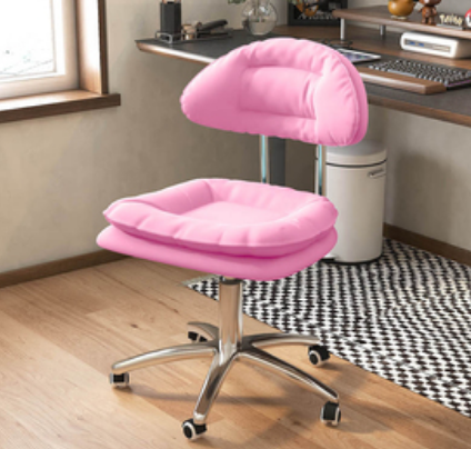 Hot push pulley liftable comfortable office chair (bright pink) (size: 43*39*73-85CM)