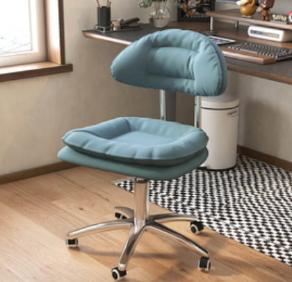 Hot push pulley liftable comfortable office chair (dark blue) (size: 43*39*73-85CM)