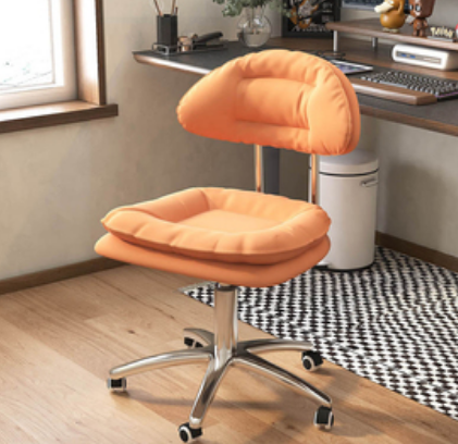 Hot push pulley liftable comfortable office chair (orange) (size: 43*39*73-85CM)