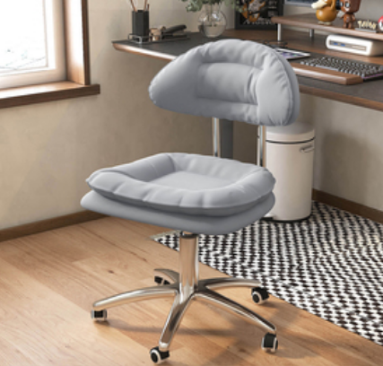 Hot push pulley liftable comfortable office chair (light gray) (size: 43*39*73-85CM)