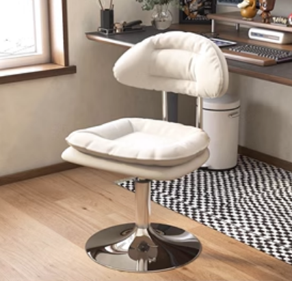 Hot pushable liftable comfortable office chair (white* disc model) (size: 43*39*73-85CM)
