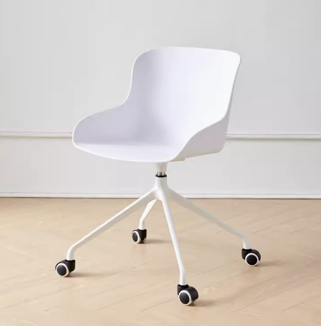 Hot push thickened pulley swivel chair with armrests (note: the height is fixed and cannot be raised or lowered) (white) (size: 54*54*78*45CM)