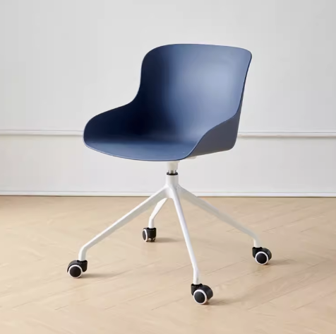 Hot push thickened pulley swivel chair with armrests (note: the height is fixed and cannot be raised or lowered) (gray blue) (size: 54*54*78*45CM)