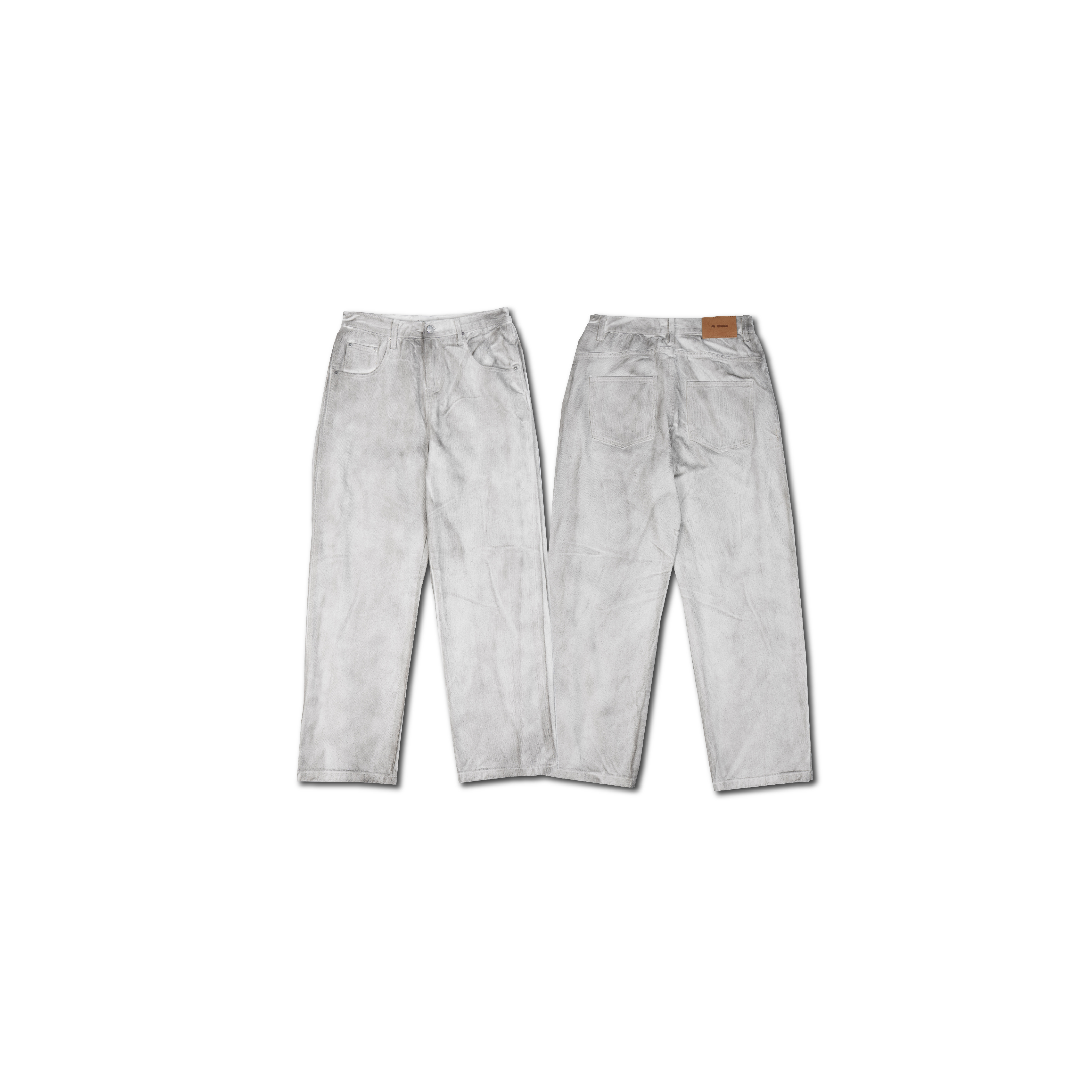 SIMON MADE BW-2435 煙燻 BAGGY 闊腿 牛仔褲