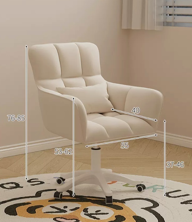Hot recommended desk and bookshelf integrated office desk (elegant white chair 55*43*80CM)
