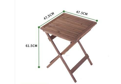 Popular simple retro folding table (medium brown small square table 47.5*47.5*61.5CM)