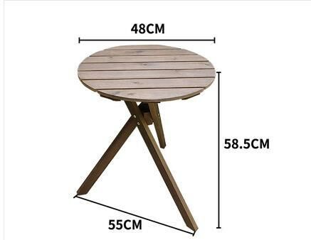 Hot style simple solid wood small round table (brown round corner table 48*58.5*55CM)