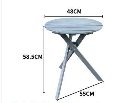 Popular simple solid wood small round table (light gray corner round table 48*58.5*55CM)