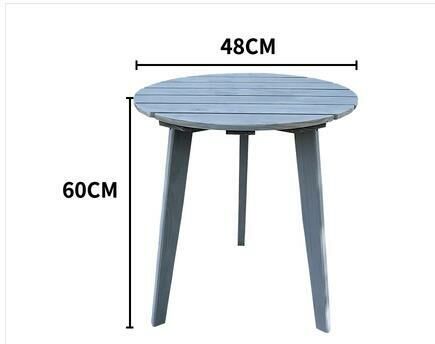 Hot style simple solid wood small round table (light gray single layer round table 48*60CM)