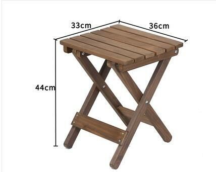 Popular simple and personalized solid wood stool (brown folding stool 44*33*36CM)