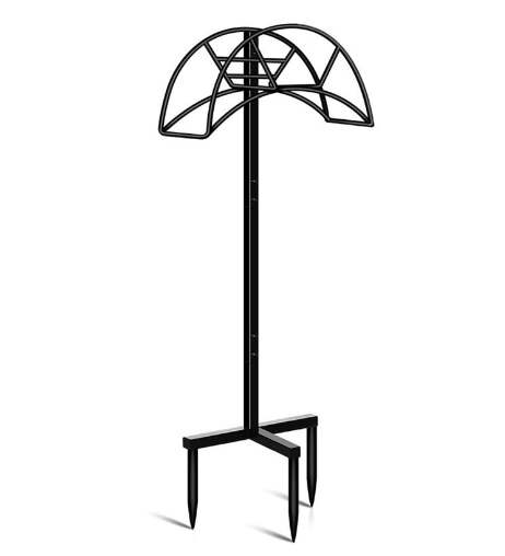 爆款可拆卸金屬花園水管軟管掛架存儲架（黑色A款，高43inch）