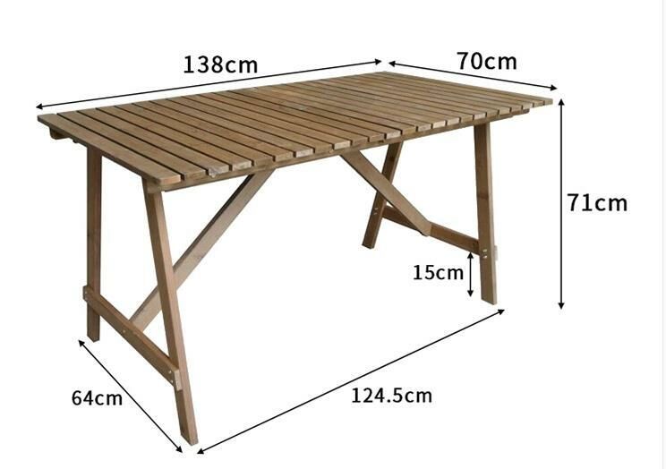 Popular solid wood leisure table (brown color, length 138*64*70CM)