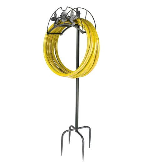 爆款可拆卸金屬花園水管軟管掛架存儲架（黑色D款，高43inch）