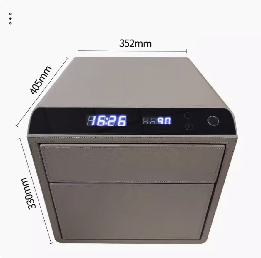 爆款家用小型抽屜式夾萬（高級灰（雙層增高款）電晶體指紋+藍牙智控）