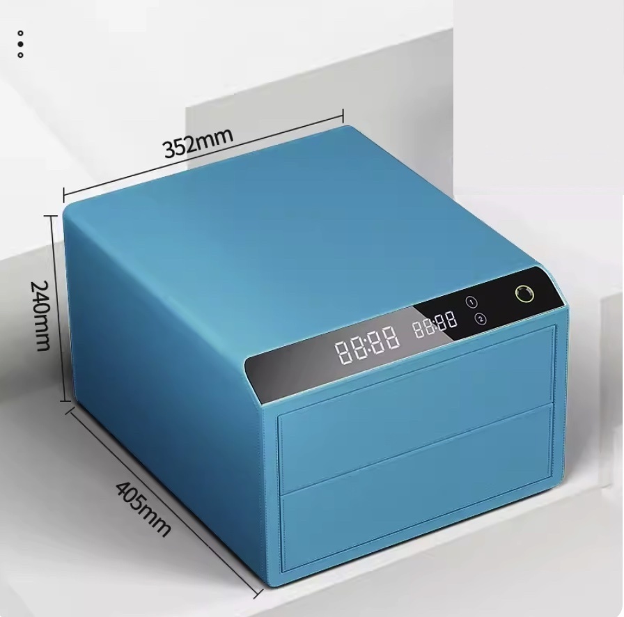 爆款家用小型抽屜式夾萬（孔雀藍（雙層）電晶體指紋+WiFi智聯）