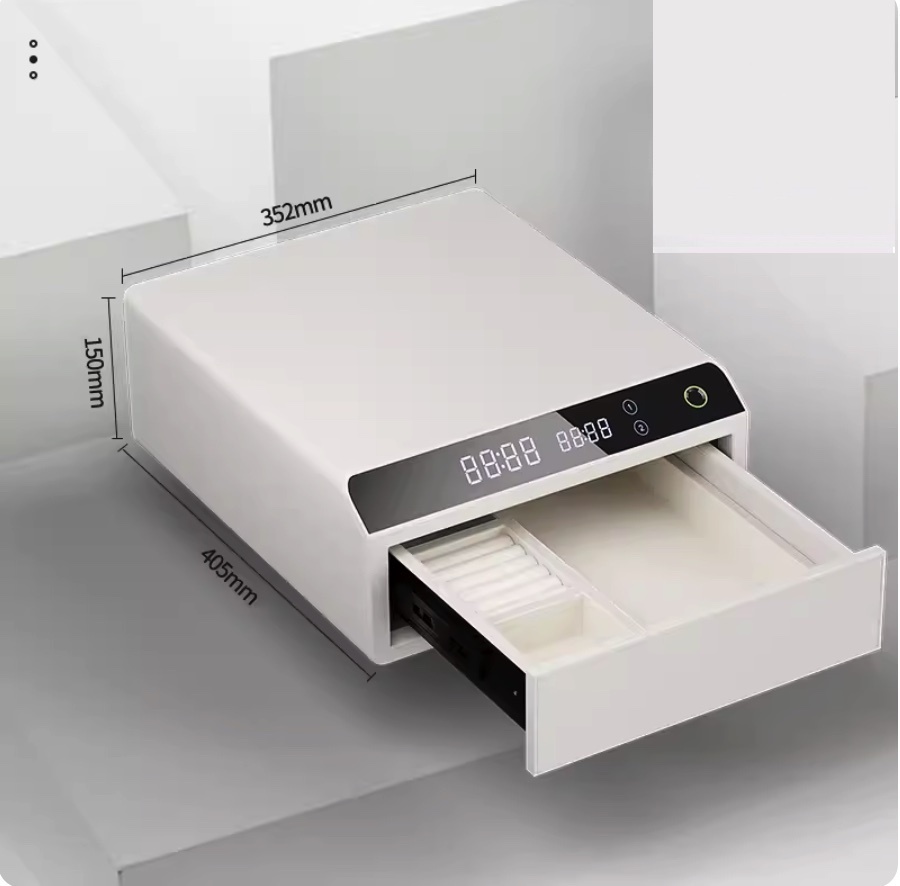 爆款家用小型抽屜式夾萬（優雅白（單層）電晶體指紋+WiFi智聯）