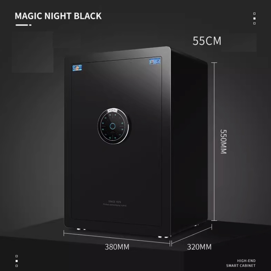 爆款家用小型炫彩指紋夾萬（55CM幻夜黑【WiFi遠程監控-自動開啟】）