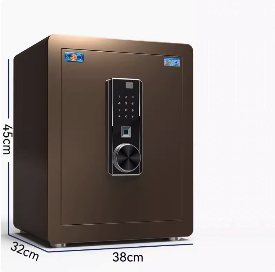 爆款智慧辦公室大容量夾萬（新品-45CM高-咖啡金（指紋+密碼）