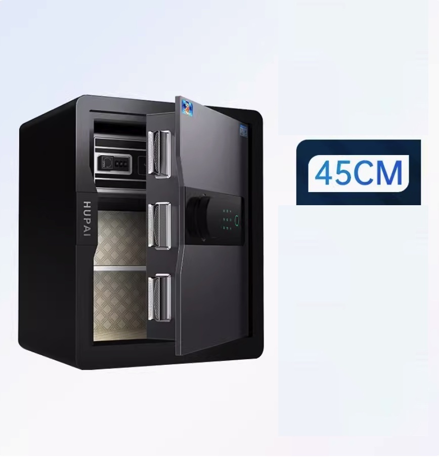 新款密碼wifi防盜小型床頭夾萬（新品45CM高-高級灰（指紋密碼款））