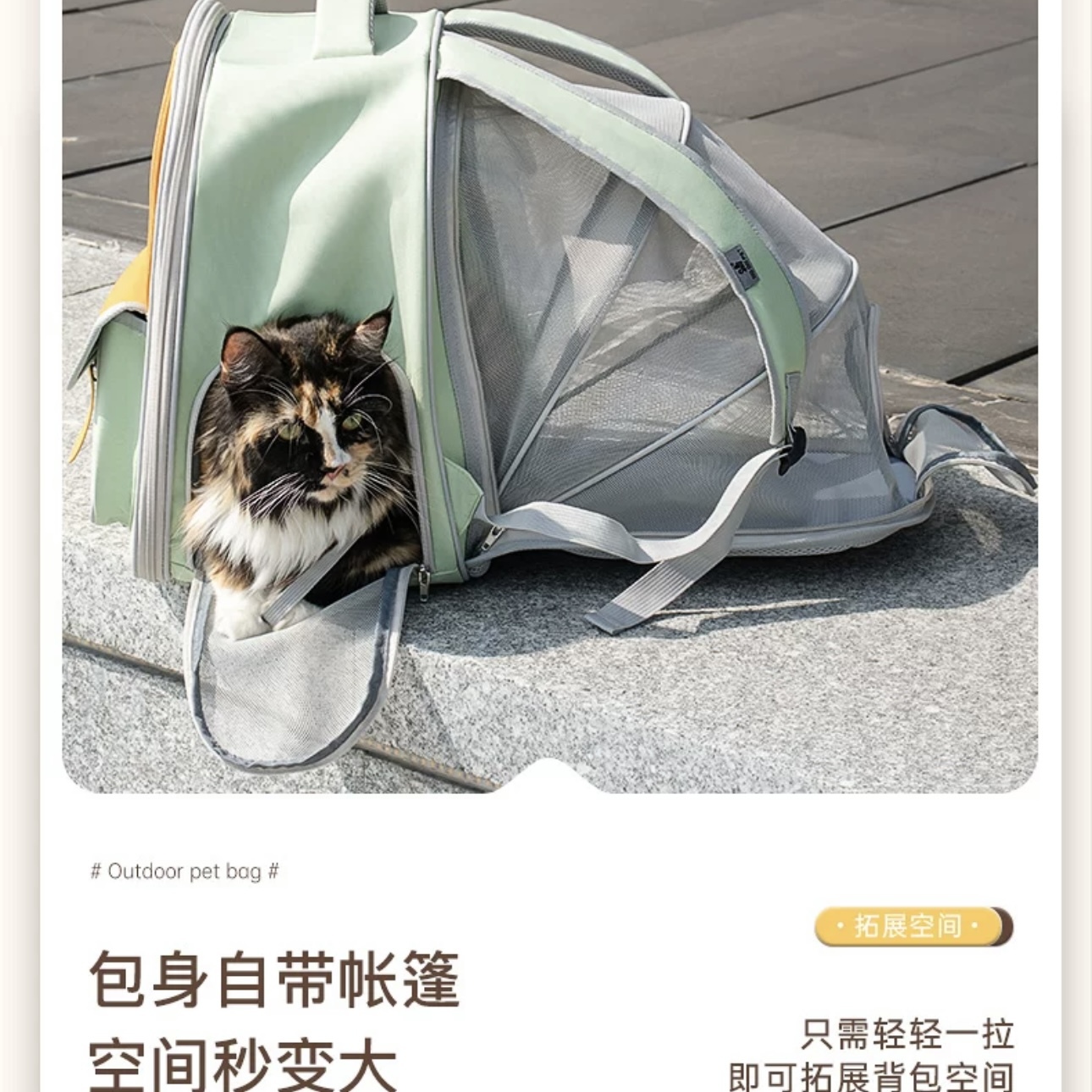 DODOPET宠物透气双肩包  可拓展