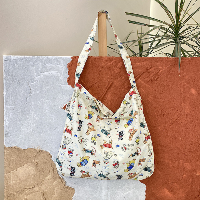 《62457》氣質韓版滿滿狗狗大容量單肩包